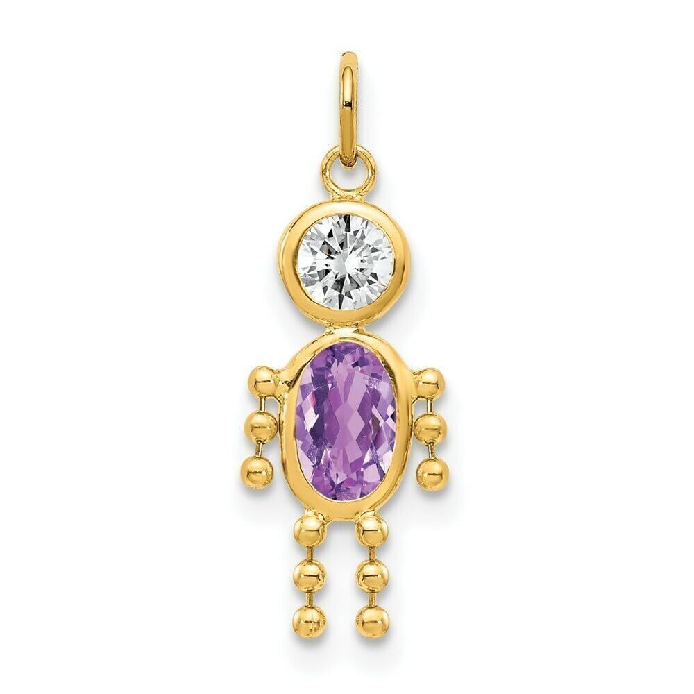 1231 10k February Boy Birthstone Charm